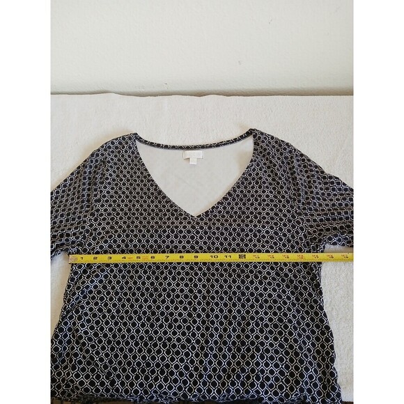 A Glow Maternity Dress Black White Ruched Stretchy Knit V Neck Size 1X Summer‎ - Picture 10 of 14